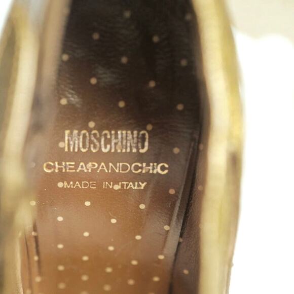MOSCHINO Gold Metallic T-Strap Heels | Luxe Statement Pumps, 4โ Italian Chic EUC - Picture 10 of 16
